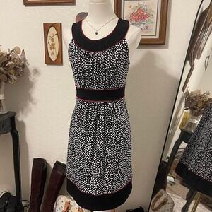 Retro Mod Polka Dot Knit Cherry Girl Dress